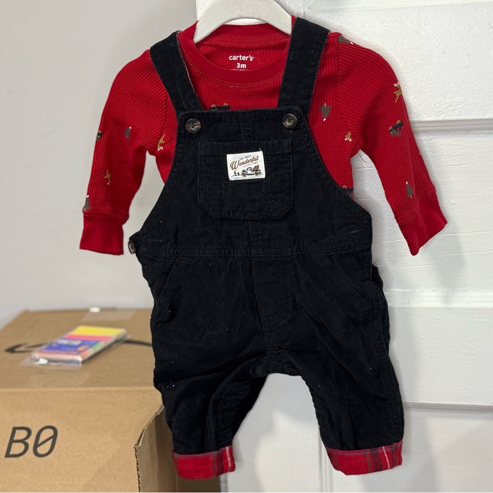 Carter's Red and Black Kids Overalls